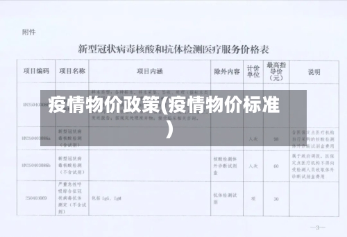 疫情物价政策(疫情物价标准)-第2张图片
