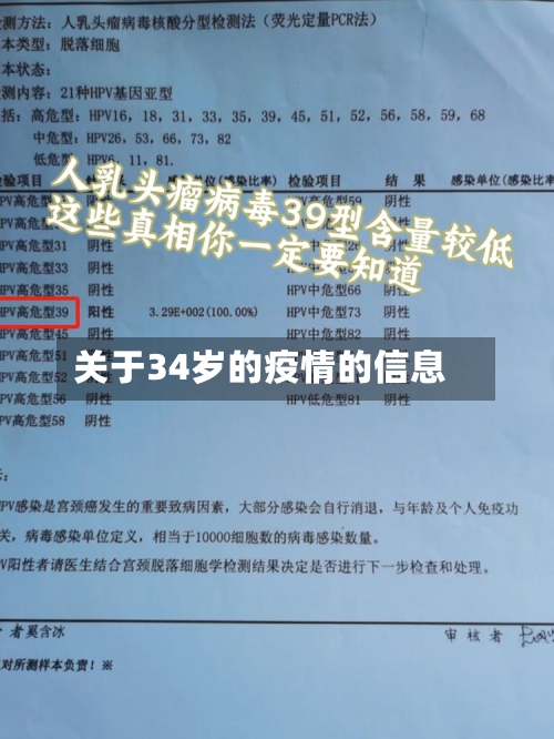关于34岁的疫情的信息