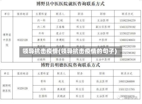 领导抗击疫情(领导抗击疫情的句子)-第3张图片